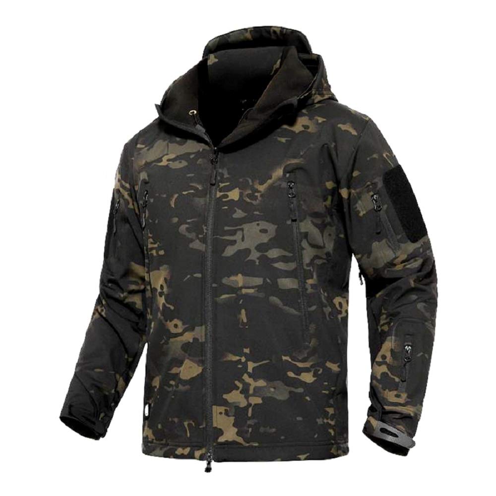 Herren Taktisch Softshell Fleecejacke Camouflage Militär Hoodie Outdoor Warm Winddicht Wasserdicht Mantel Jacken Skijacke
