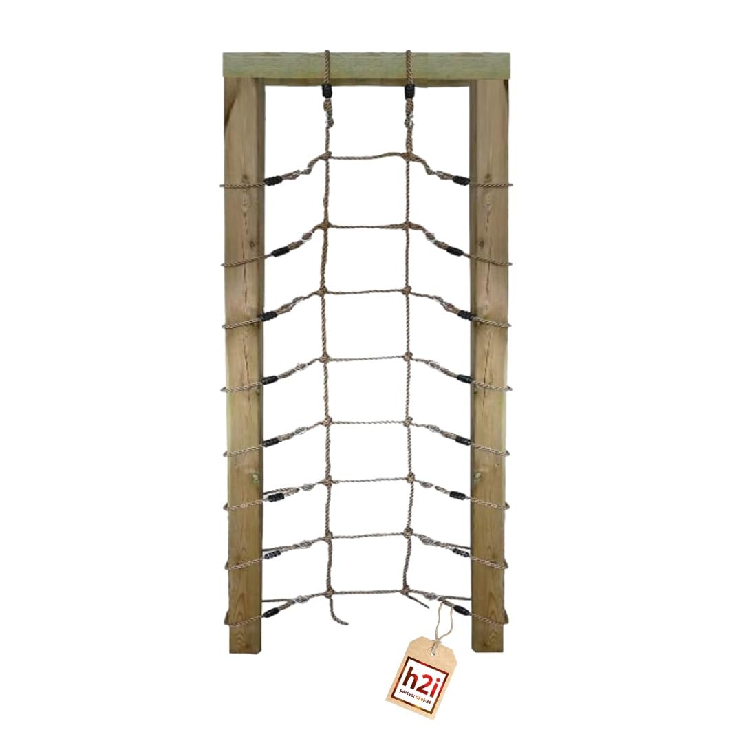 H2i Filet D'Escalade Pour Enfants 200 X 150 Cm - Cordes Robustes Avec Crochets, Idéal Pour Tour De Jeu (Cadre Non Inclus)