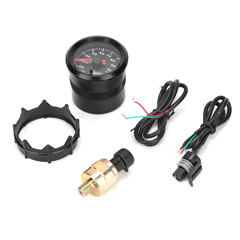 Oil Pressure Gauge Kit,Oil Pressure Gauge Electric and Sender,Automotive Electrical System Products,2In 52Mm Oil Pressure Meter Pointer Digital Display with Stepper Motor