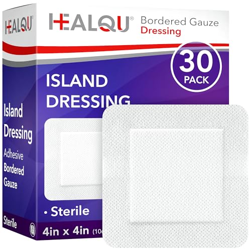 HEALQU Wundpflaster - Wundverband 10 x 10 cm, 30 Stück - steril, einzeln verpackt, wasserabweisend & atmungsaktiv für Erste Hilfe und schnelle Wundheilung - bei Schnittwunden & Kratzern