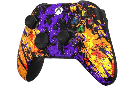 Image of Custom Controllerzz Wireless Controller for Microsoft Xbox Series X /S & Xbox One - Custom Soft Touch Feel - Custom Series X /S Controller (X /S Inferno Galaxy)