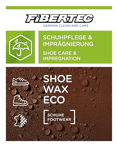 FIBERTEC Shoe Wax Eco Schuhwachs für Leder farblos - Hochwirksame Lederpflege aus Bienen- und Carnaubawachs, Schuhimprägnierung bluesign zertifiziert ohne Lösungsmittel, Made in Germany