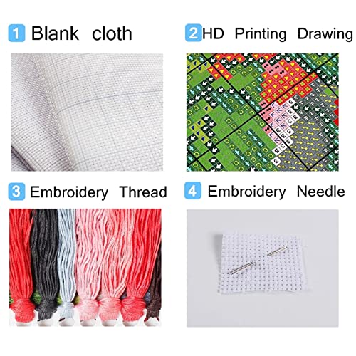 Fanxvivy Cross Stitch Kits For Beginners Full Range Of Embroidery Kits For Adults Counted Cross-Stitch Needlepoint Kits Diy Cross-Stitch Patterns Stitches Kit-Flag Eagle Soldier 15.7×19.7 Inch #TOP1