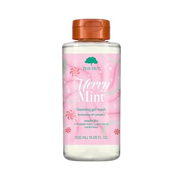 Tree Hut Merry Mint Wash, Gently Cleanses and Leaves Skin Looking Fresh and Radiant, Body Wash, Limited Edition Holiday, 18 Fl Oz