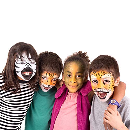 Loijon Kit de Pintura de Rosto 18 Cores Lavável à Base de Água Pintura Corporal Com 2 Pincéis Paleta