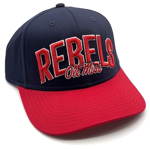 Gorra oficial licenciada Ole Miss azul marino y rojo miniatura 1
