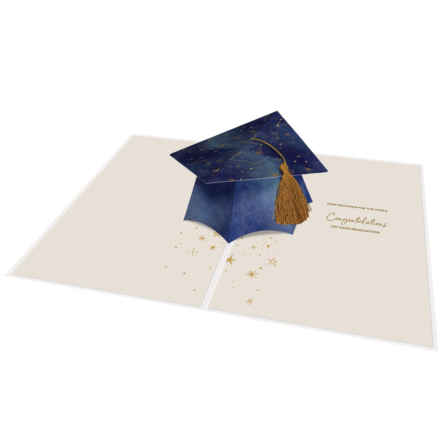 Tarjeta de felicitación desplegable 3D de graduación, diseño de gorra de graduación y tarjeta de graduación 3D para clase de 2024 (1 tarjeta con sobre)