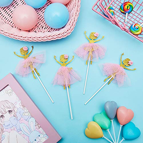 48 Pieces Ballerina Cupcake Toppers Tutu Cupcake Toppers Ballet Dancer Girls Cupcake Toppers Dancing Cake Dessert Muffin Toppers For Wedding Baby Shower Birthday Party #TOP2