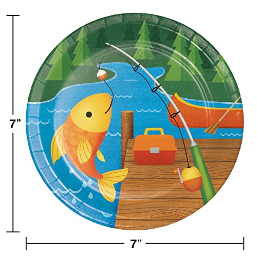 Kids Summer Camping Fishing Birthday Party Supplies Tableware Set For 16 | Happy Camper Backyard Bonfire Tent Forest Nature Camp Out Disposable Paper Plates And Napkins (64 Pieces) #TOP3