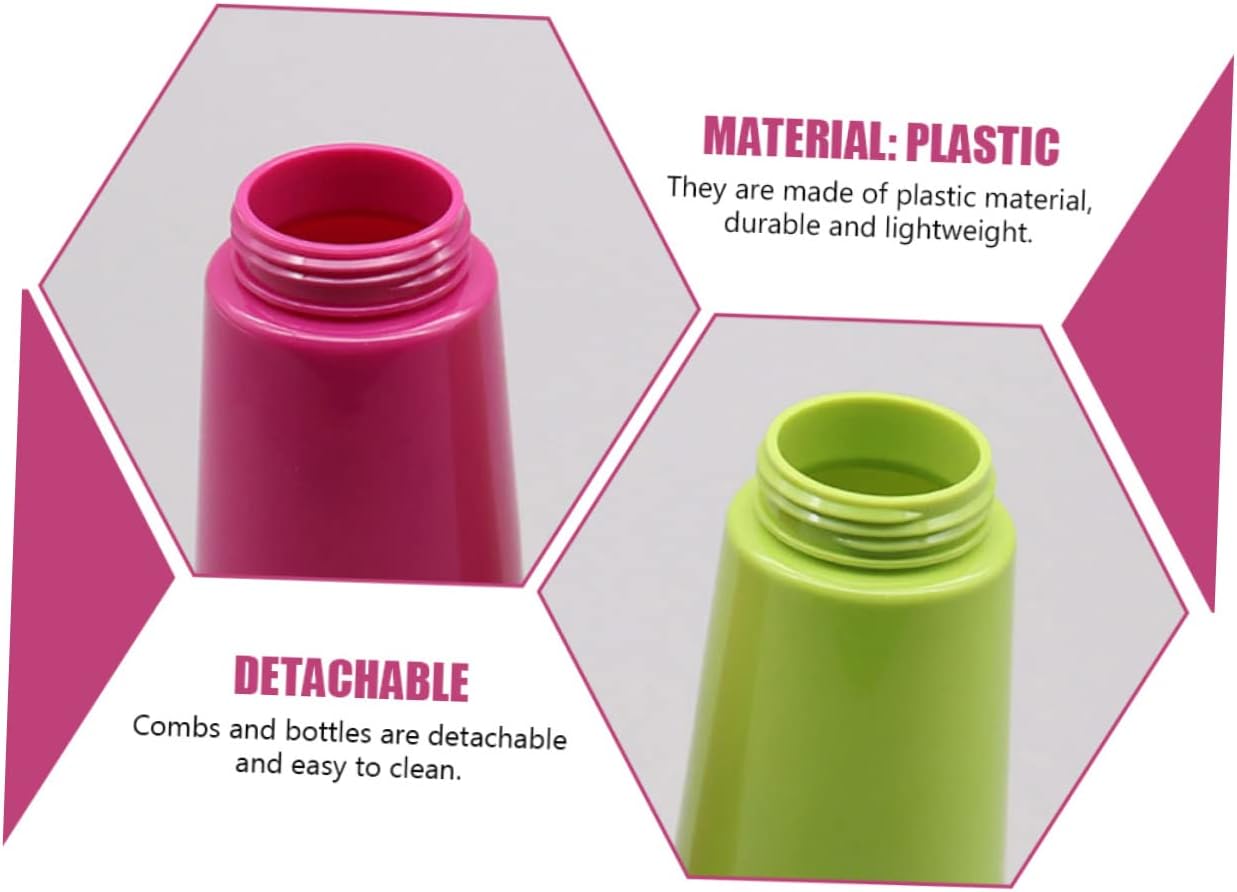 3Pcs Hair Dye Applicator Bottle Comb Bottles for Easy Hair Coloring Lightweight Portable Hair Dyeing Tools for Barbershop Home Use Random Colors