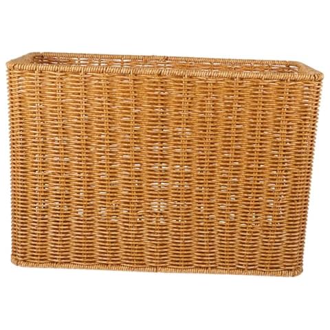 Ipetboom Wicker Magazine Basket Magazine Wicker Basket Woven Magazine Basket, 1 Pc Woven Magazine Rack Woven Storage Basket Woven Book Basket Magazine Wicker Basket Rattan Magazine Holder Desk Topper Cover