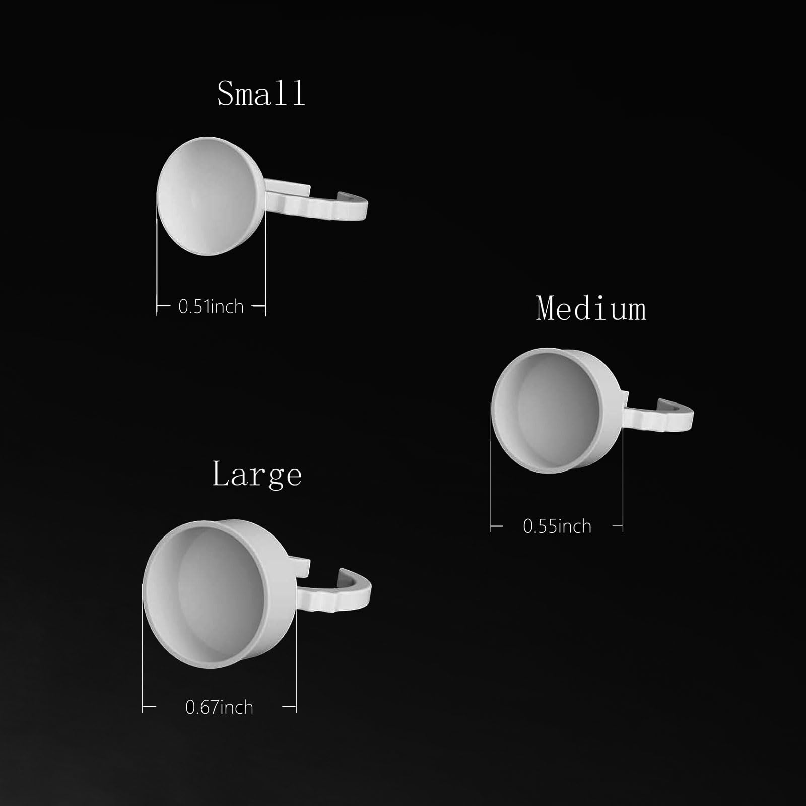 MICEYA 200PCs Medium SizeTattoo Ink Caps - Disposable Microblading Pigment Ring Cups for Cosmetic Tattoo, Eyeliner, Lip, Eyebrow - Ink Holders for Permanent Makeup