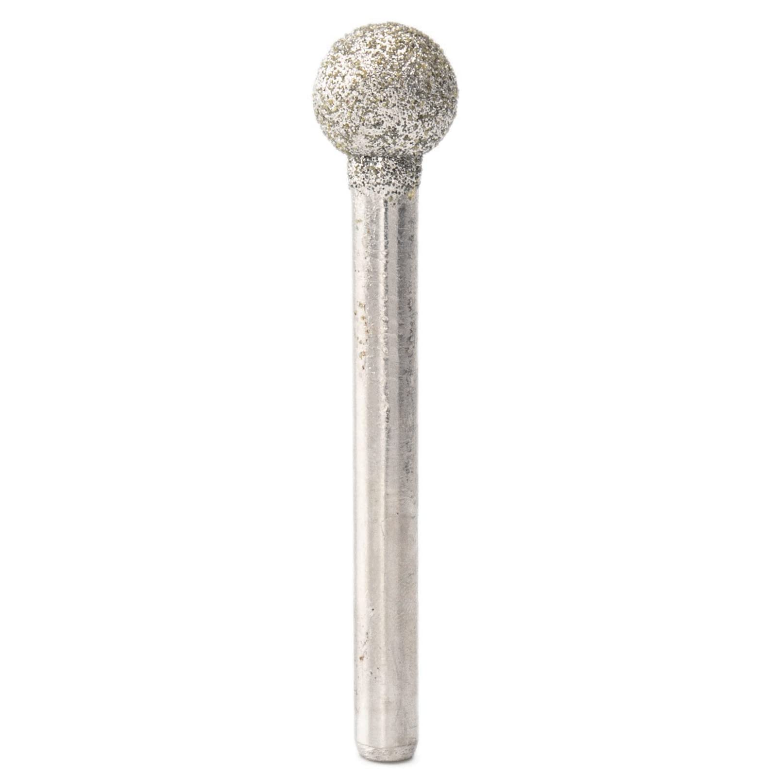 JINGLING 12mm 15/32 inch Spherical Head Diamond Grinding Bits Round Ball Bit Sphere Rotary Burr Grit 80 Stone Carving Tools 1/4" Shaft Attachment for Bosch, DeWalt, Makita