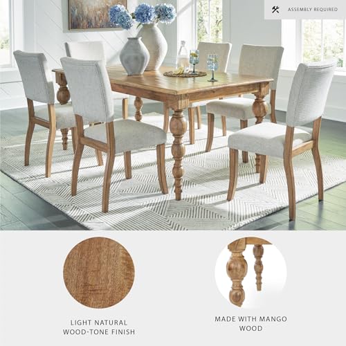 Signature Design by Ashley Rybergston Casual Dining Table with 4 Legs, Light Brown