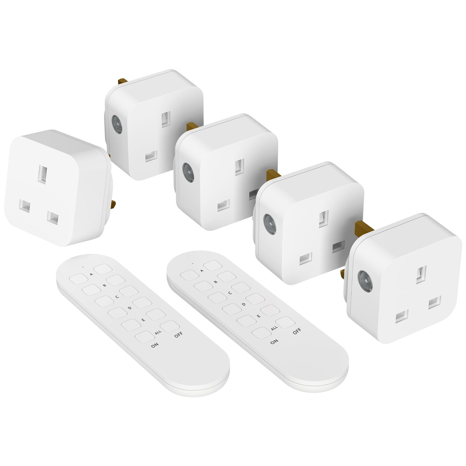 Remote Control Plug Socket, Wireless Light Switch, 5 Pack Sockets and 2 Remote