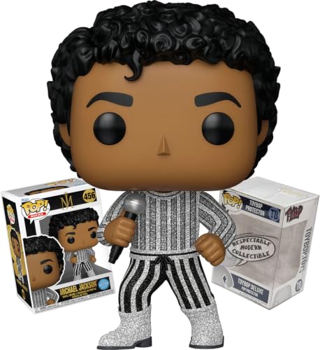 Funko Glitter Michael Jackson Rock with You + ToyBop Protector: Pop! Rocks Vinyl Figure (Bundled with Pro-Deluxe Pop Protector Collector Case Box Gift Set)