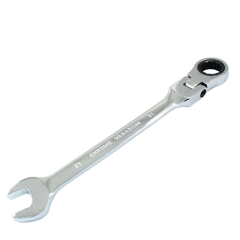 Chave estrela catraca flexível 21 mm HARSKIYER com cabeça articulada de 180°, 72 dentes e encaixe de 12 pontos