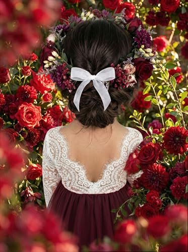 Image of 2Bunnies Girl Peony Lace Back A-Line Straight Tutu Tulle Party Flower Girl Dress