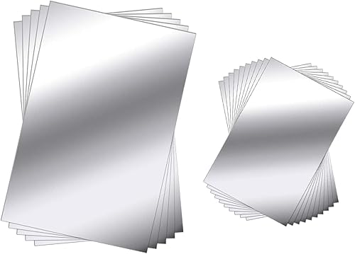 15 hojas autoadhesivas de espejo flexibles sin vidrio, azulejos de espejo de plástico, pegatinas de pared para decoración del hogar, 4 x 6 pulgadas