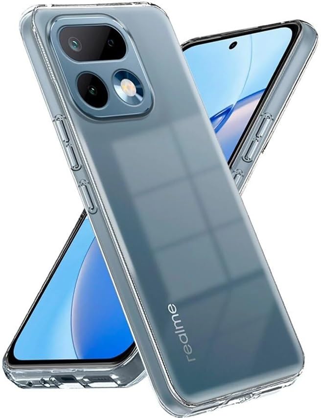 Image of REALCASE Silicone Back Cover Case, Scratch Resistant Protective Crystal Clear Transparent Shock Proof Back Cover Case for Realme 16 Pro 5G