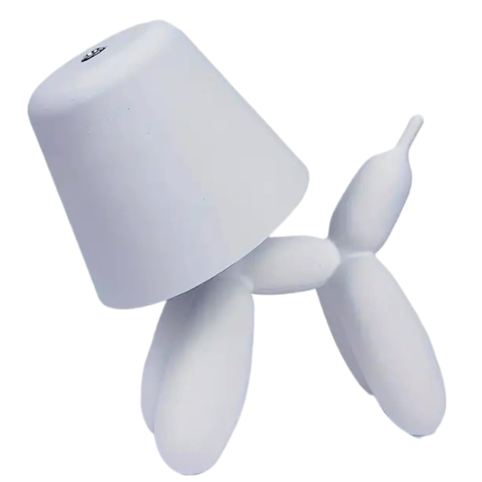 Brabola Balloon Dog Statue Table Lamp, Cordlsss Cute Decor Lamp Balloon Animal Rechargeable Desk Lamp 3 Color Dimmable Touch Bedside Lamp for Home, Office, Bedroom, Living Room (White)