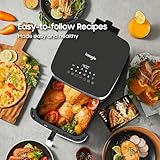 Iceagle Stainless Steel Air Fryer 9 Quart - Airfryer XXL with Large Viewing Window, Dual Heating Elements, 12-in-1 Function to Roast, Bake, Broil, Defrost, Reheat, Dishwasher-Safe Parts, 1700W, Siver