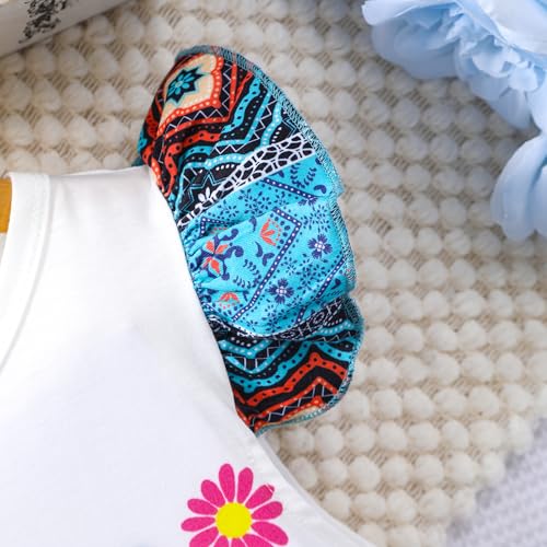 Image of Girl 2pcs set with ruffle sleeves top flared pants spring summer short sleeves 4-12Y
