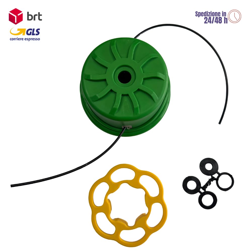 Testina Filo batti e vai Universale per Decespugliatore Ø3 mm con Magic Key – Ricarica Rapida Senza Smontaggio Capacità 9 Metri Compatibile con macchine come Stihl Husqvarna Echo efco