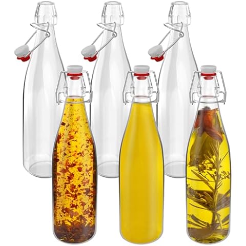 HEFTMAN 500ml Glass Bottles with Stoppers Cover