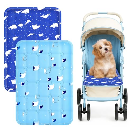 X-Kingsun 2Pcs Dog Stroller Cooling Mat for Pet Stroller Outdoor Pet Cooling Mat Waterproof Cooling Pad for Small Cat Puppy Colorful