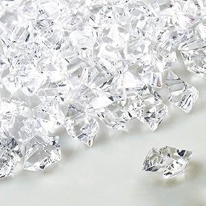 Cozyhoma Fake Ice Cubes, 500 Stks Acryl Clear Ice Rock Gems voor Vaas Vulstoffen Decoratie, Plastic Diamond Crystals…