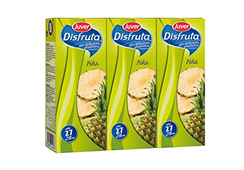 Juver - Bebida Refrescante De Zumo De Piña, 3 x 200 ml - [Pack de 10]
