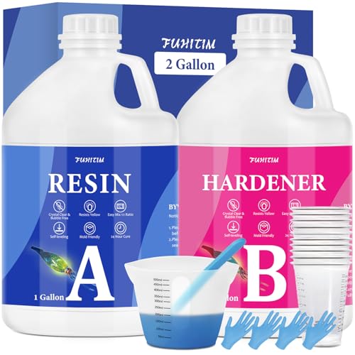 Image of Epoxy Resin 2 Gallon - Crystal Clear Epoxy Resin Kit - Self-Leveling, High-Glossy, No Yellowing, No Bubbles Casting Resin Perfect for Crafts, Table Tops, DIY 1:1 Ratio