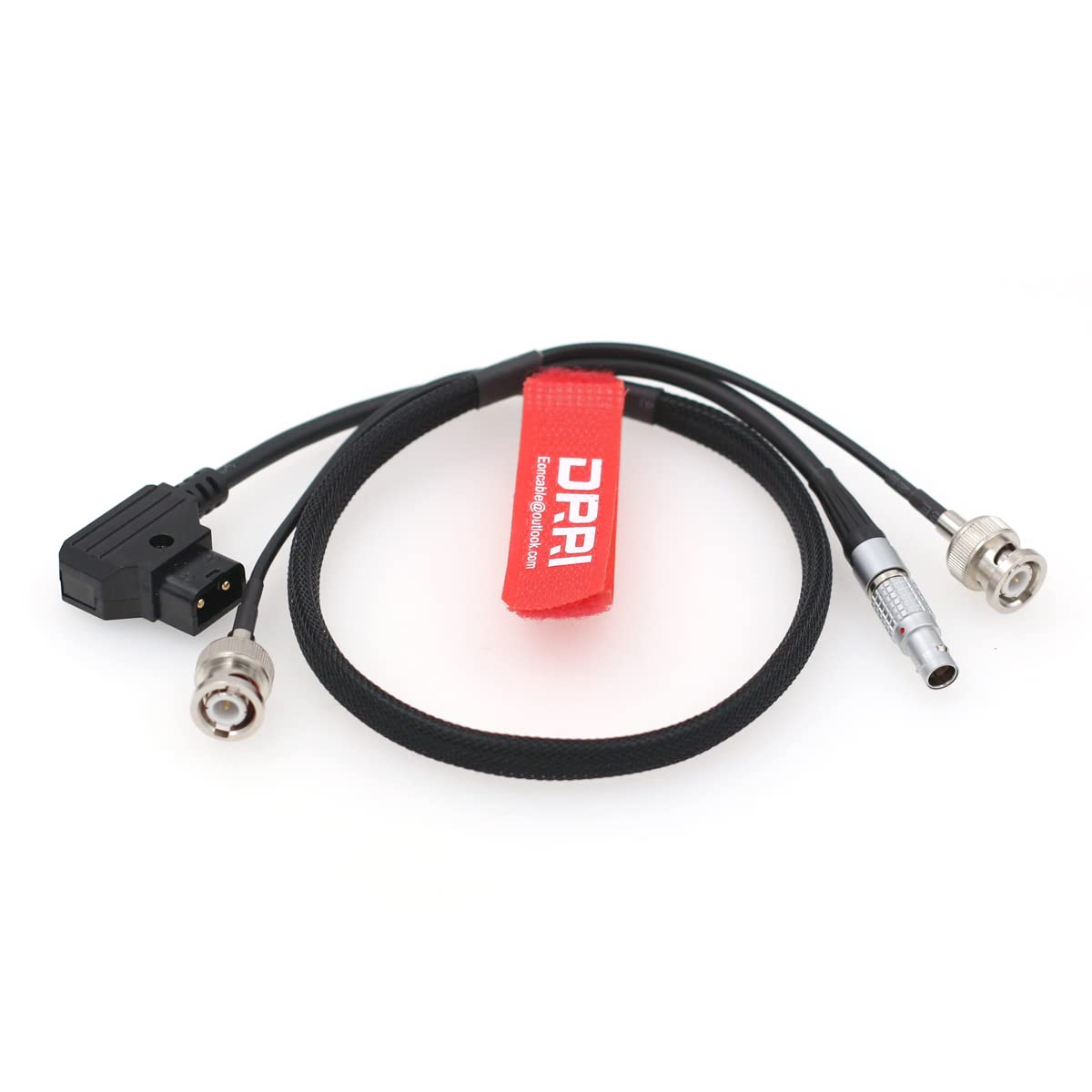 DRRI BNC & 2-Pin 0B to BNC & D-Tap Video Cable Power for Gratical Eye EVF/Teradek (BNC-BNC Cable)