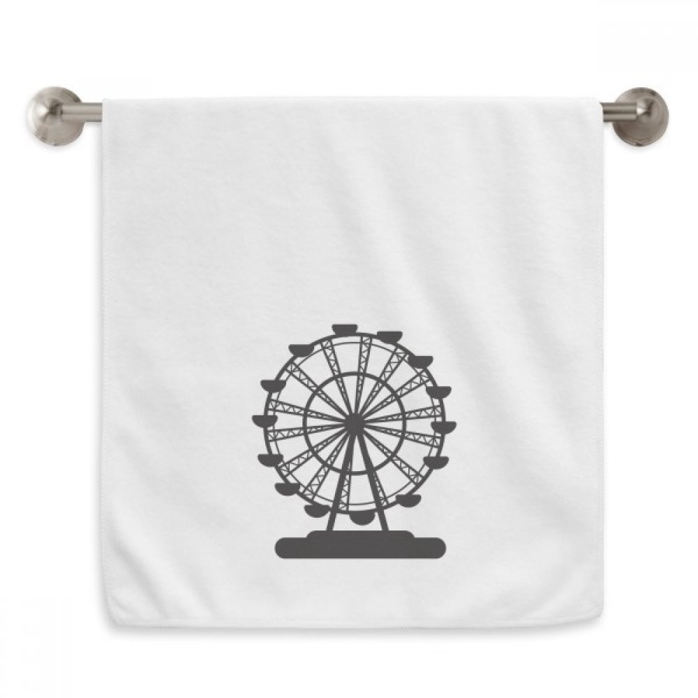 Serviette de toilette roue de Hambourg silhouette noire pour la salle de bain