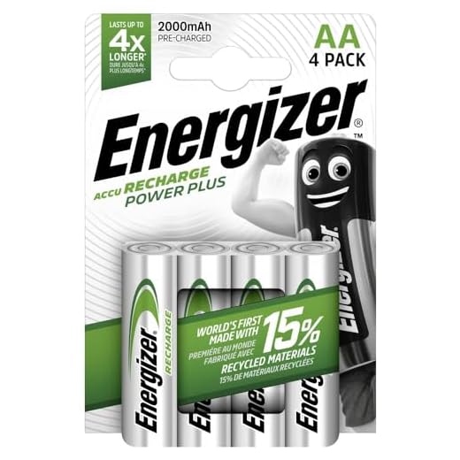 4 piles rechargeables Energizer Recycled Batteries AA 2000mAh
