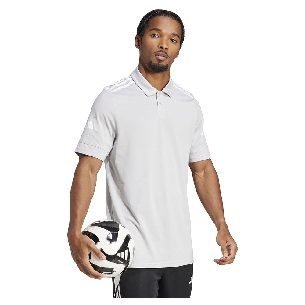 adidas Mezczyzni Squadra25 Cotton Polo Shirt, team light grey/white, XL Tall