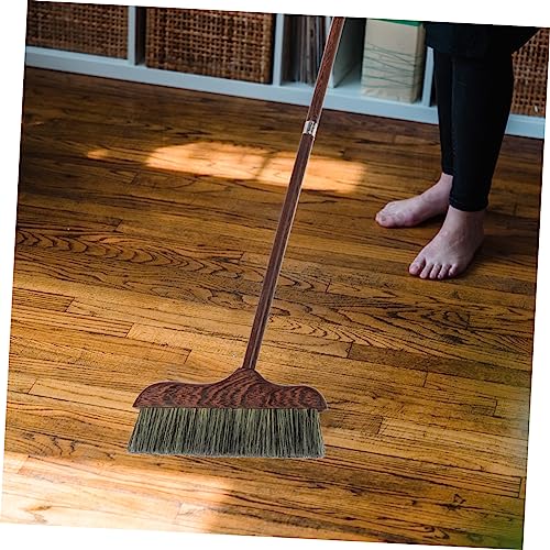 VALICLUD Robuster Haushaltsbesen aus Langlebigem Hartholz mit Langem Stiel Weichen Schwarzen Borsten Multifunktional für Innen und Außen Statisch für Holz Fliesen und Betonböden Einfache – Bild 4
