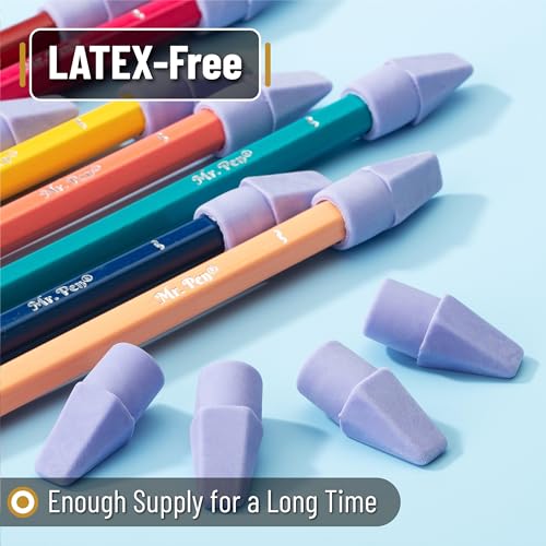 Image of Mr. Pen- Pencil Erasers Toppers, 120 Pack, Purple, Erasers for Pencils | Pencil Top Erasers, Pencil Eraser