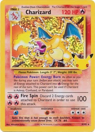 Pokemon COLLECTIBLE_CARD - Charizard 4/102 Holo Rare (Classic