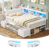 【Côté Gauche ou Droit – À Votre Guise】 Ce lit enfant 90x190 en forme de L impressionne par son ingéniosité. Il se place dans n'importe quel coin de la chambre et transforme un espace vide en coin nuit confortable. Il optimise l'espace sans sacrifier le confort. La tête de lit peut être montée de chaque côté – assemblez ce lit 90x190 comme vous le souhaitez pour qu'il s'accorde parfaitement à votre décor !