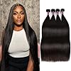 12A Human Hair Bundles 22 24 26 28 Inch Straight Bundles Human Hair 100% Unprocessed Brazilian Virgin Raw Weave Bundles 4 Bundles Real Natural Black Wavy Human Hair Extensions 1B Bundles for Women