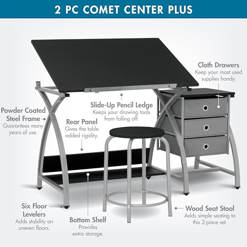Comet Center Plus SD Studio Designs : Lot de 2 tabourets avec rangement et plateau réglable - 3