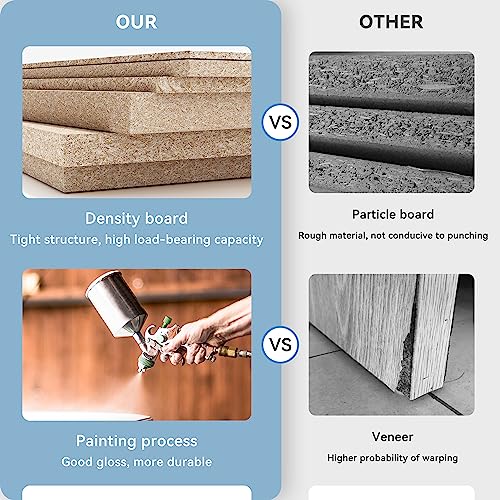 Louvixa Litter Box Enclosure, Cat Litter Box Furniture Hidden Cat Washroom Furniture House Table Nightstand With Cat Scratch Pad (White&Blue) #TOP5