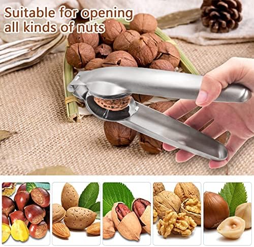 Walnut Pliers Metal Nut Sheller Portable Chestnut Cutter Nutcracker Chestnut Clip Chestnut Opener Clip Walnut Opener Multifunctional Chestnut Peeler Stainless Steel Kitchen Tools for Home Use 1 pcs