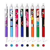 chosch 8 Colors Retractable Gel Ink Roller Ball Pen Set, Fast Dry, 0.5MM Extra Fine Point Super Smooth Writing For Coloring And Writing,8-Count