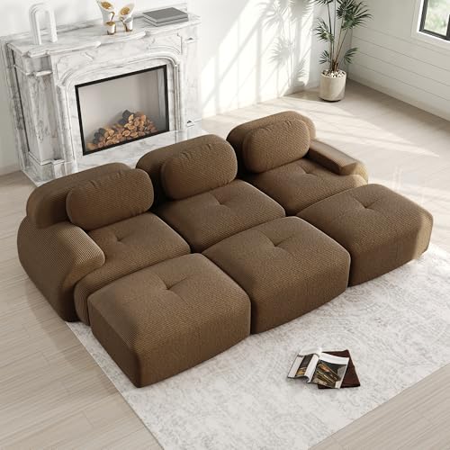 Bladez Sofá cama moderno de pana de 3 plazas