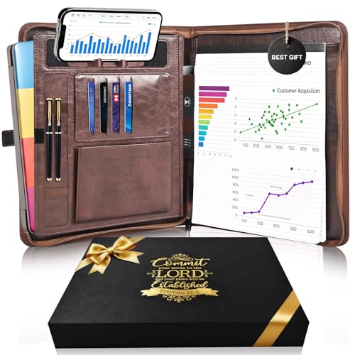 Leather Portfolio for Men and Women – Business Binder Portfolio,