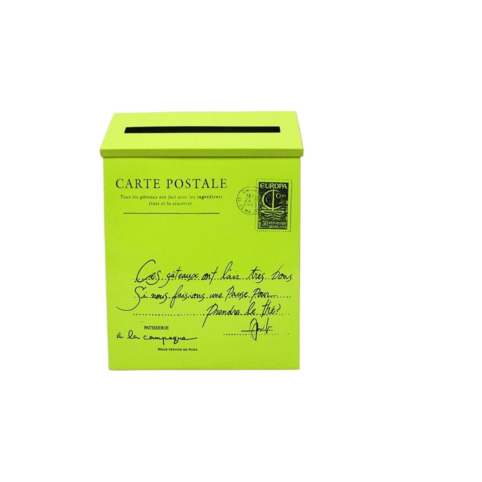 Post Box Wall Hanging Mail Box Newspaper Holder Letter Suggestion Retro Mounted Mailbox, Drop for Outdoor Gate(Green)