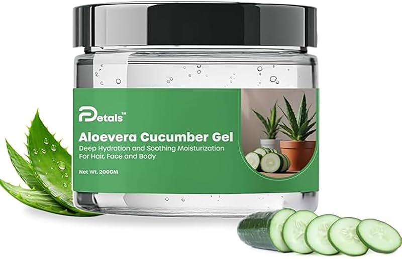 Gel de aloe vera e pepino DPetals transparente, 200 g